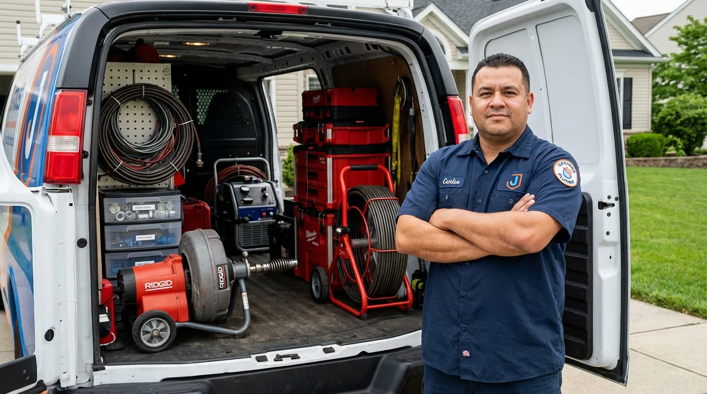 Professional drain cleaning equipment and Johns Plumbing LLC plumber in Nacogdoches